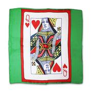 Card Silk 45x45 fondo verde Regina di Cuori