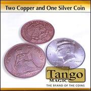 Two copper and one silver coin