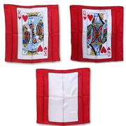 Card Silk 45x45 fondo rosso Re di cuori